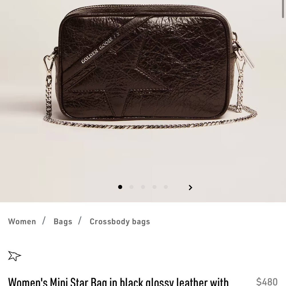Golden Goose Black Leather Crossbody Bag